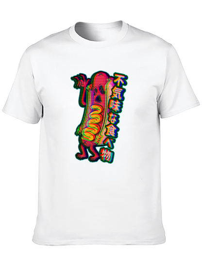 Spooky Hotdog Graphic Tee - Black