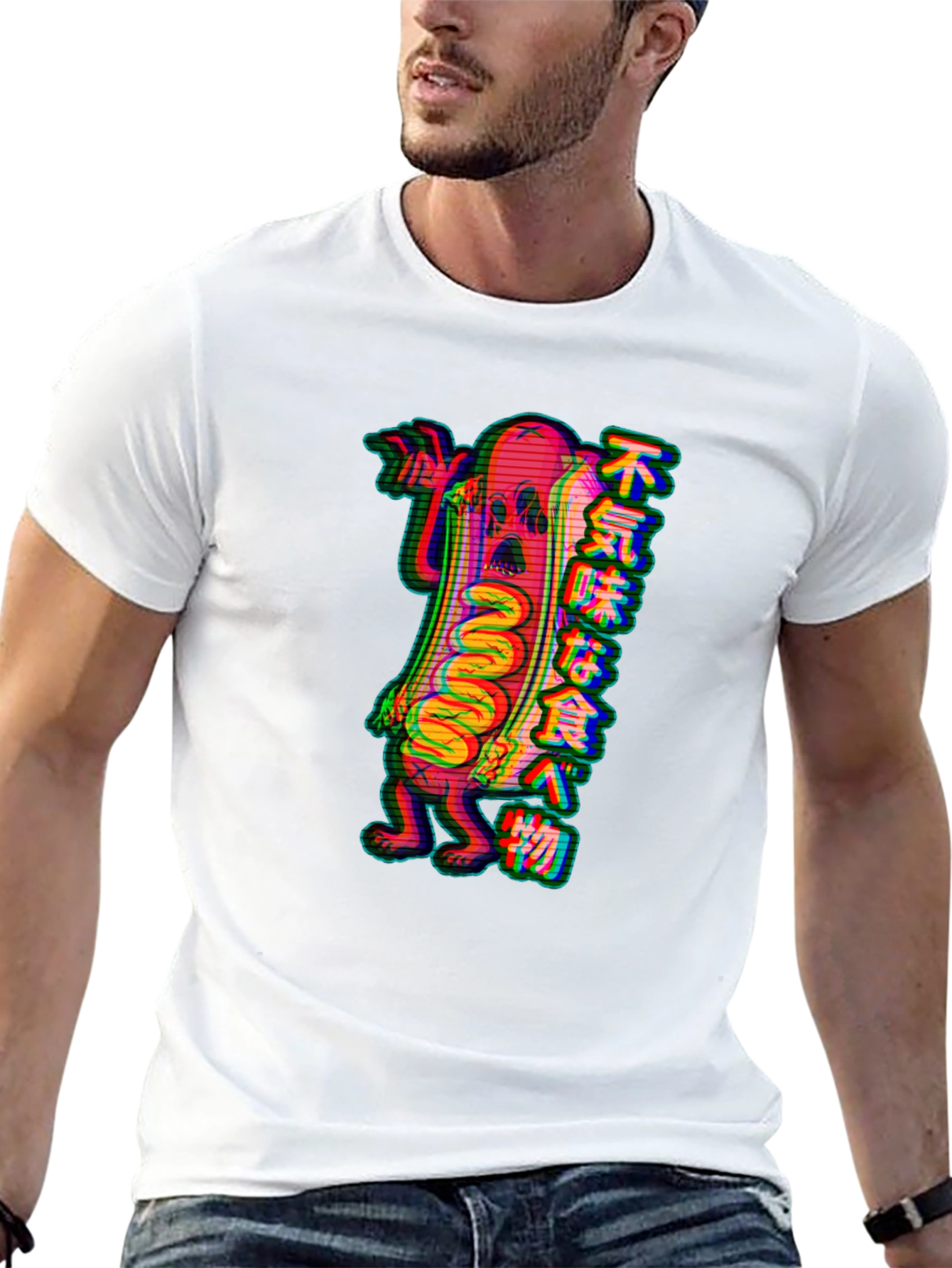 Spooky Hotdog Graphic Tee - Black