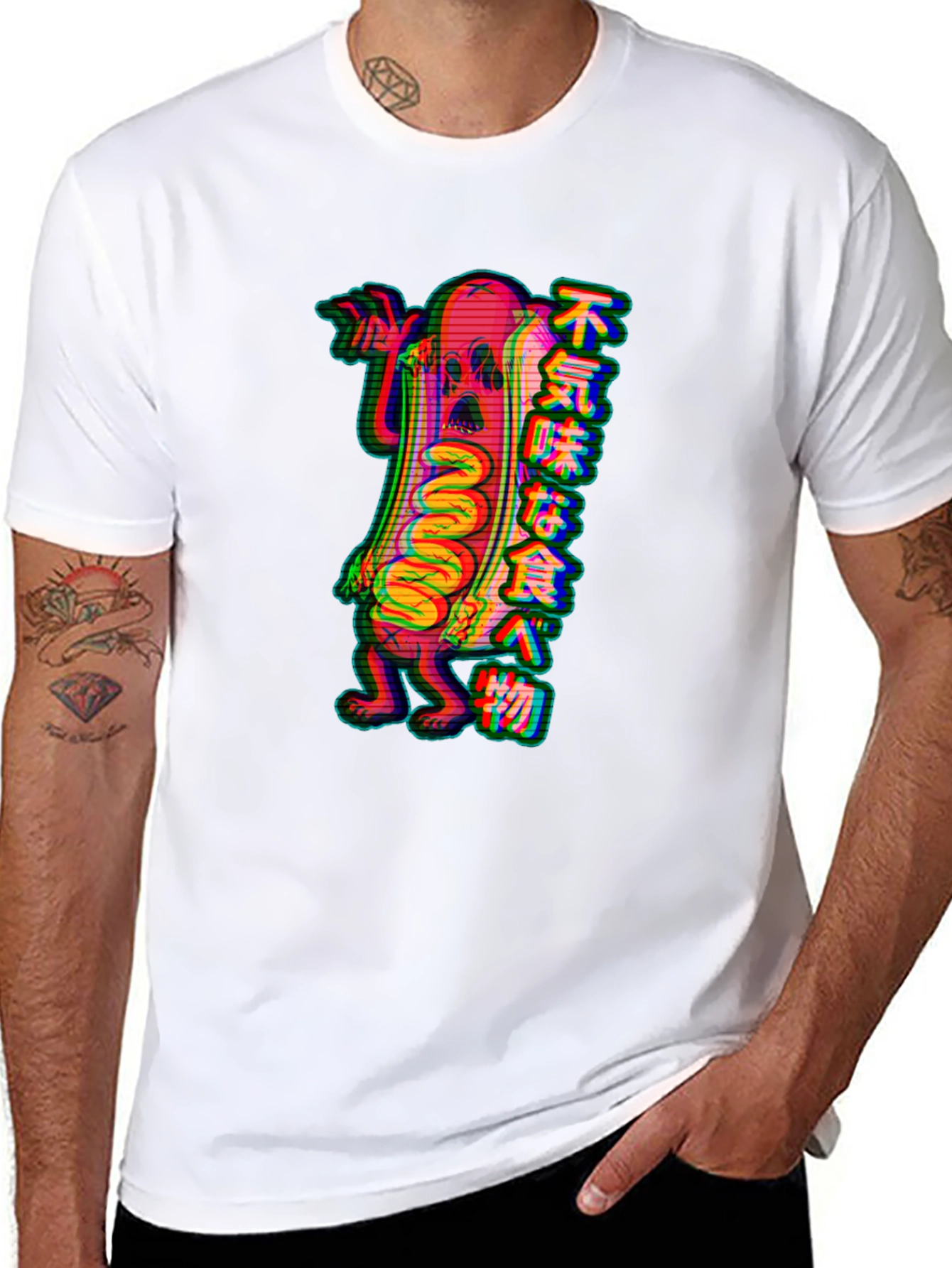 Spooky Hotdog Graphic Tee - Black