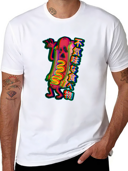 Spooky Hotdog Graphic Tee - Black