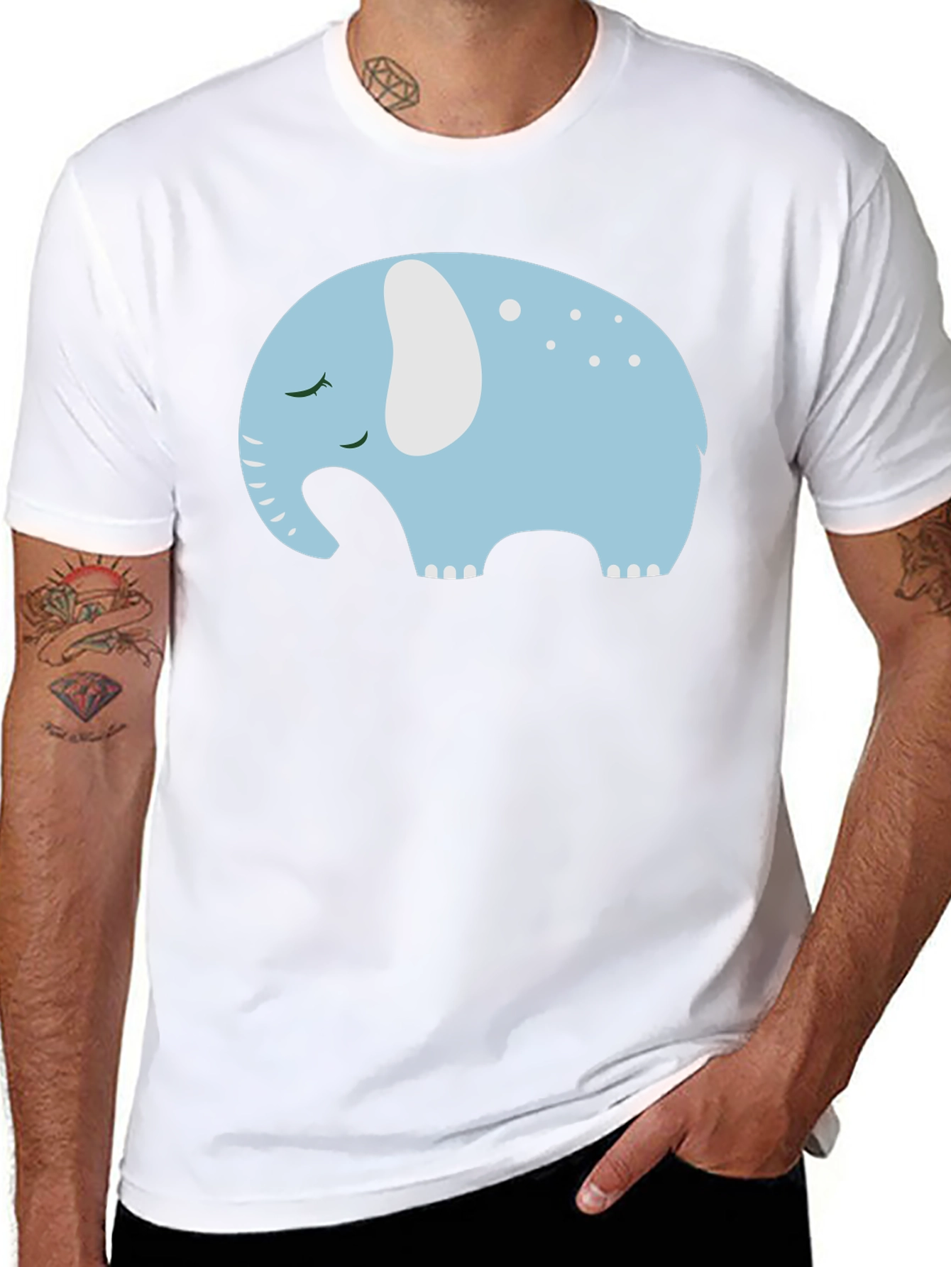 Cute Sleeping Elephant Graphic Tee