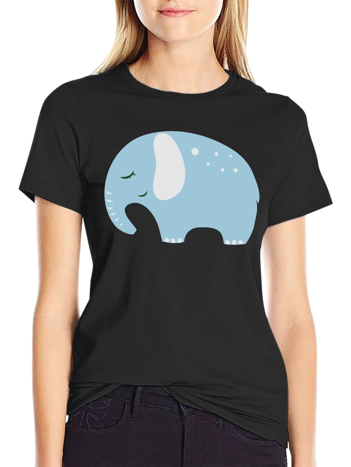 Cute Sleeping Elephant Graphic Tee