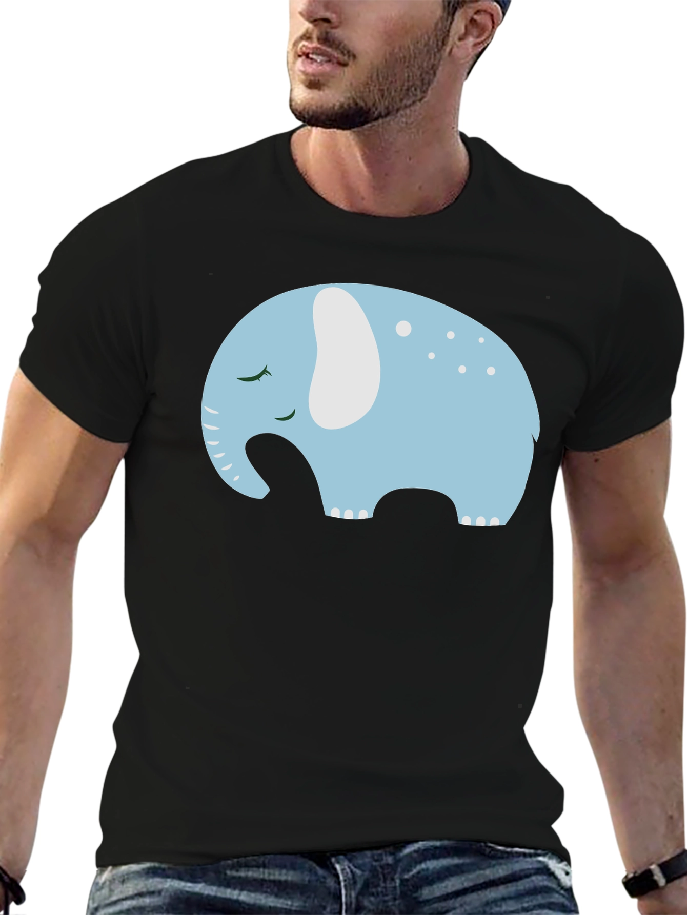 Cute Sleeping Elephant Graphic Tee