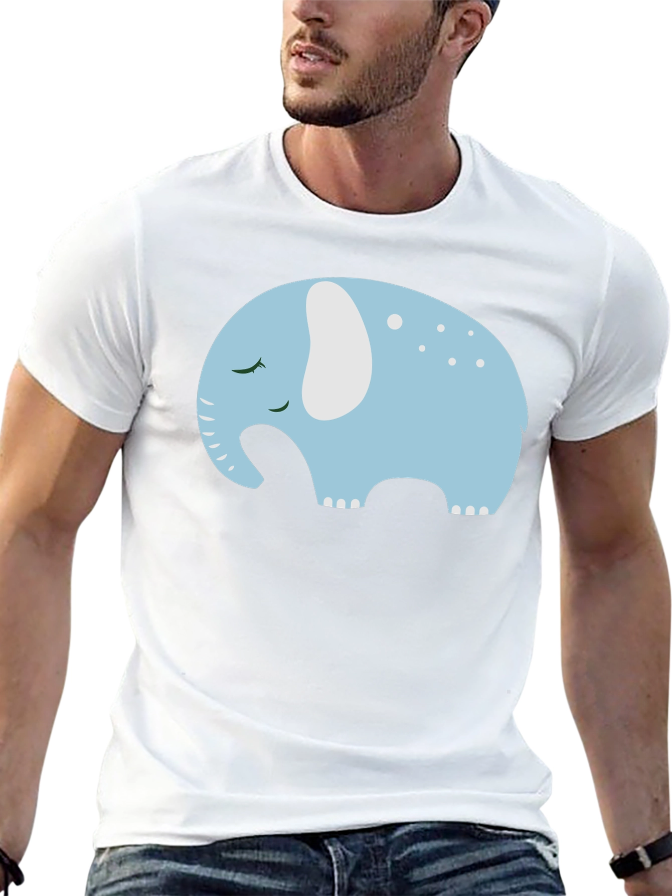 Cute Sleeping Elephant Graphic Tee