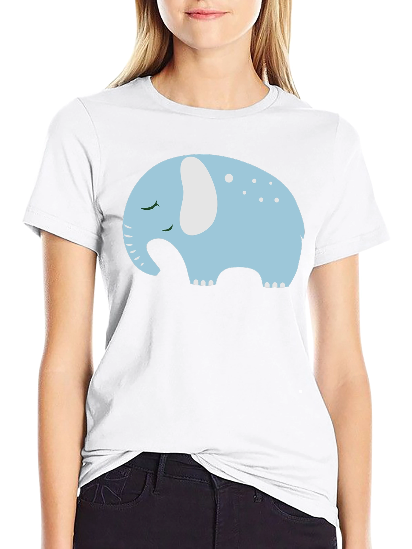 Cute Sleeping Elephant Graphic Tee