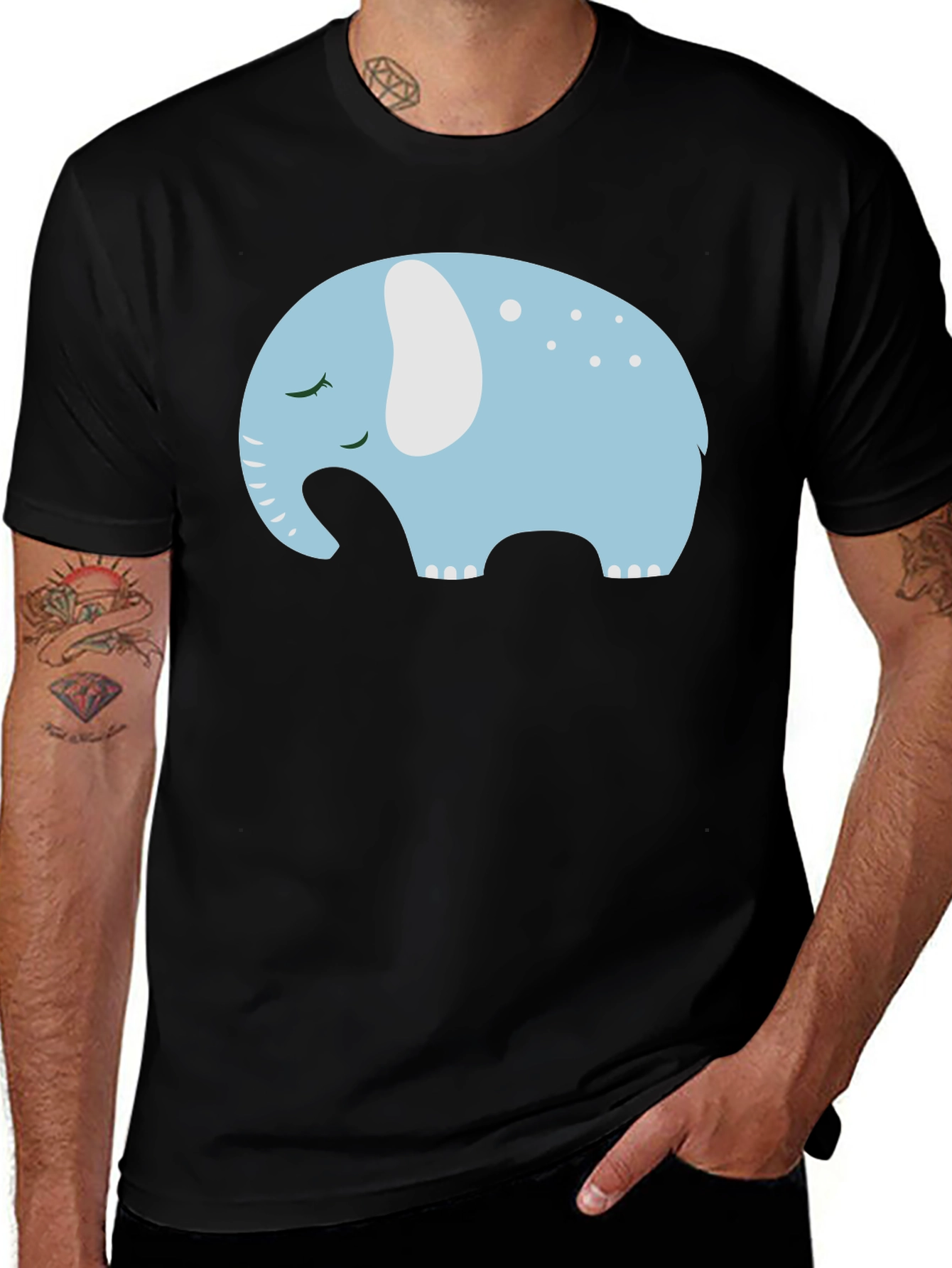 Cute Sleeping Elephant Graphic Tee