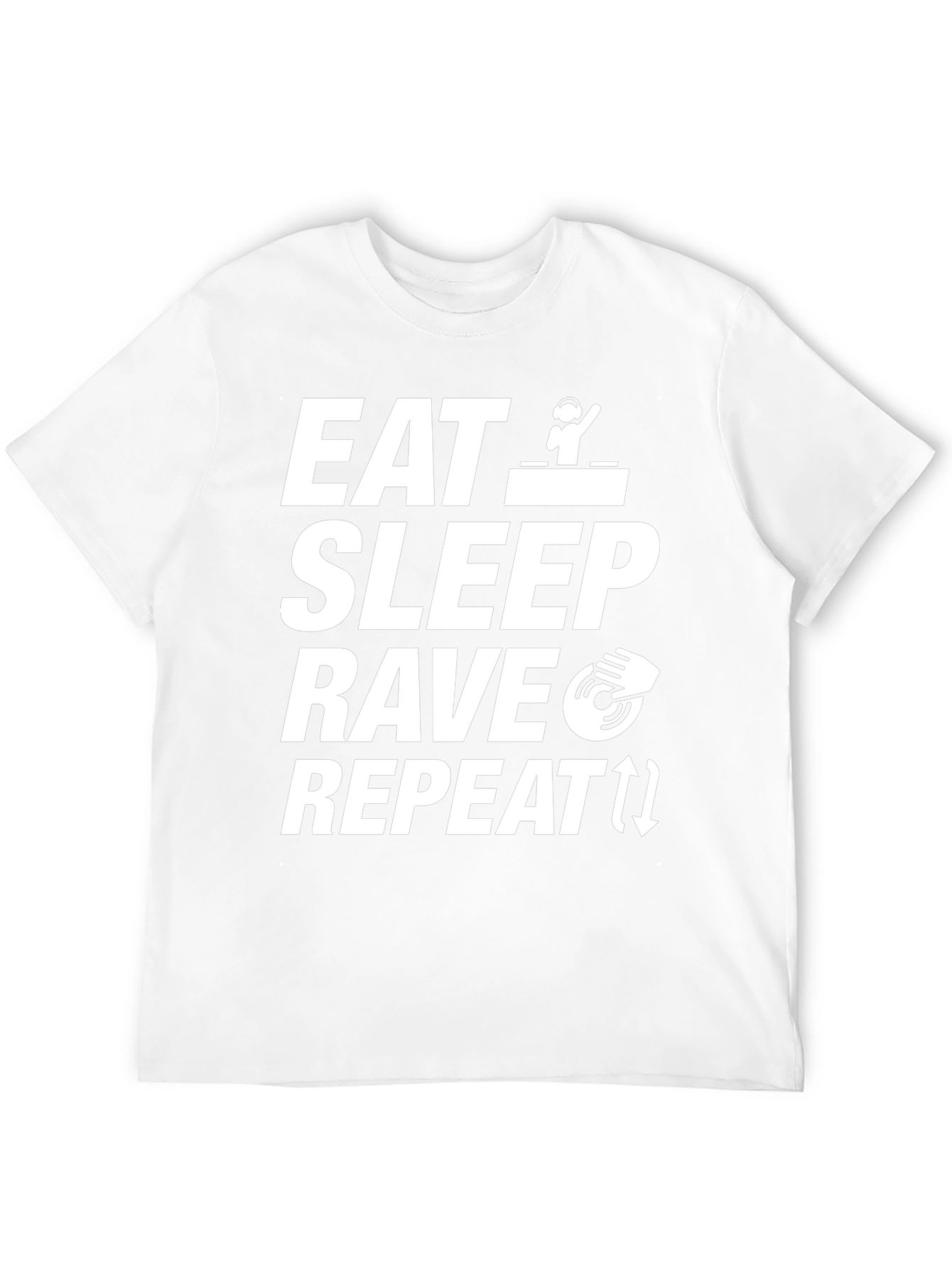 Eat Sleep Rave Repeat Black Graphic Tee