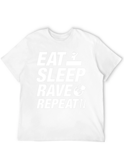Eat Sleep Rave Repeat Black Graphic Tee