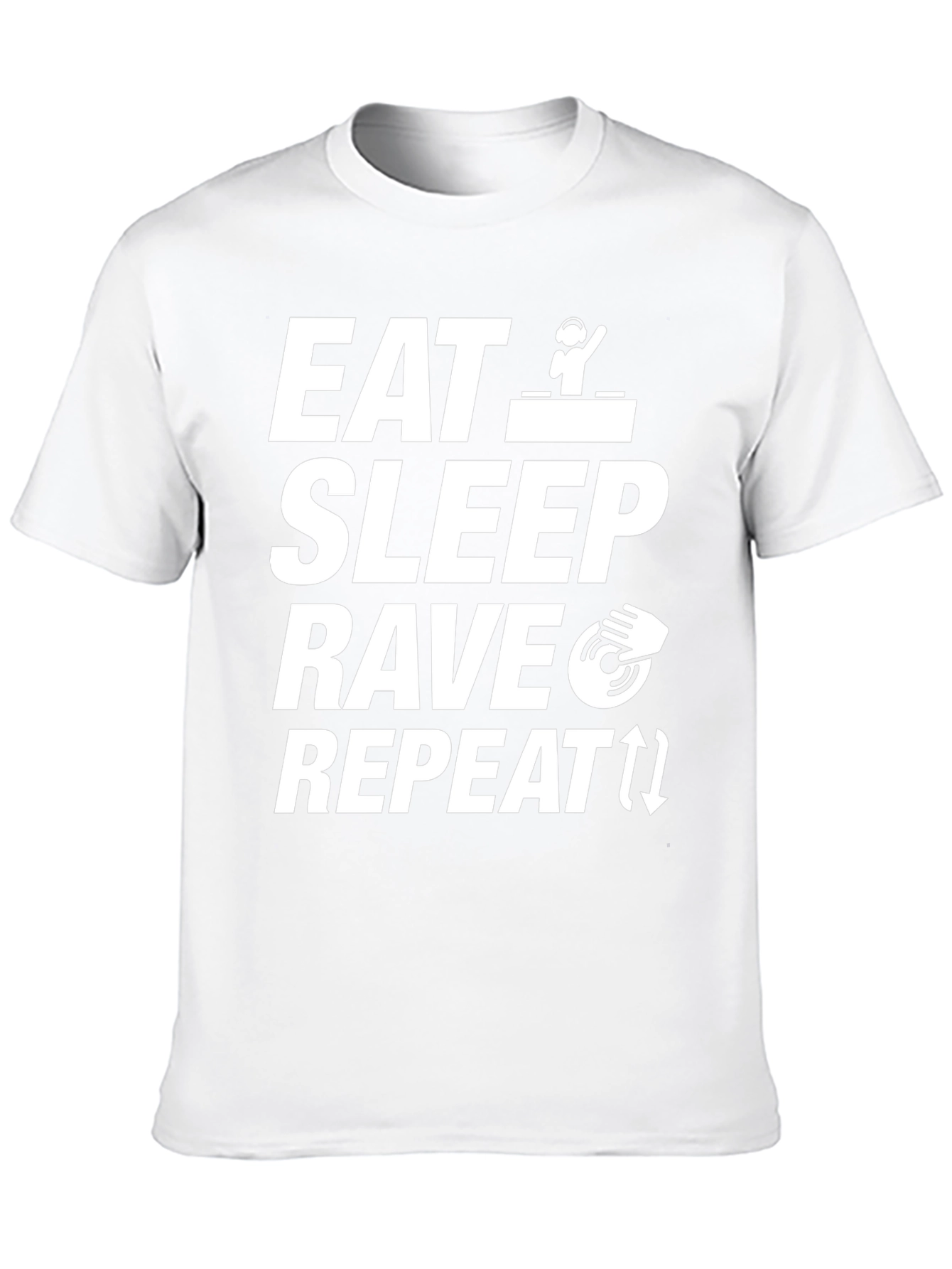 Eat Sleep Rave Repeat Black Graphic Tee