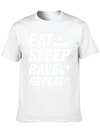 Eat Sleep Rave Repeat Black Graphic Tee