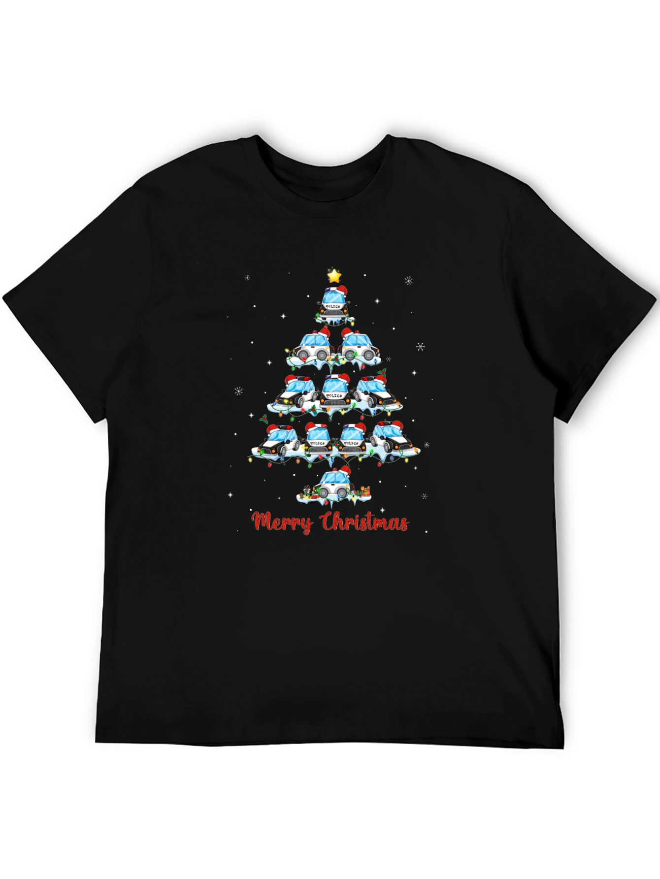 Police Car Christmas Tree T-Shirt