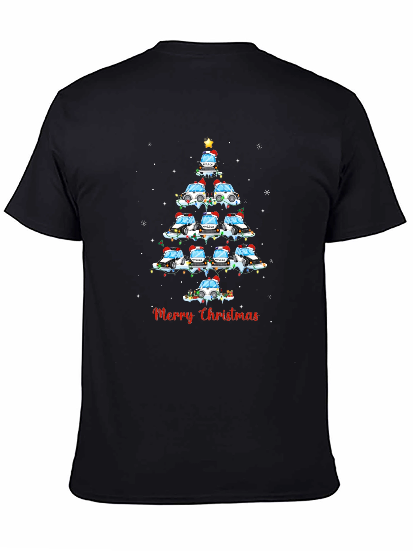 Police Car Christmas Tree T-Shirt