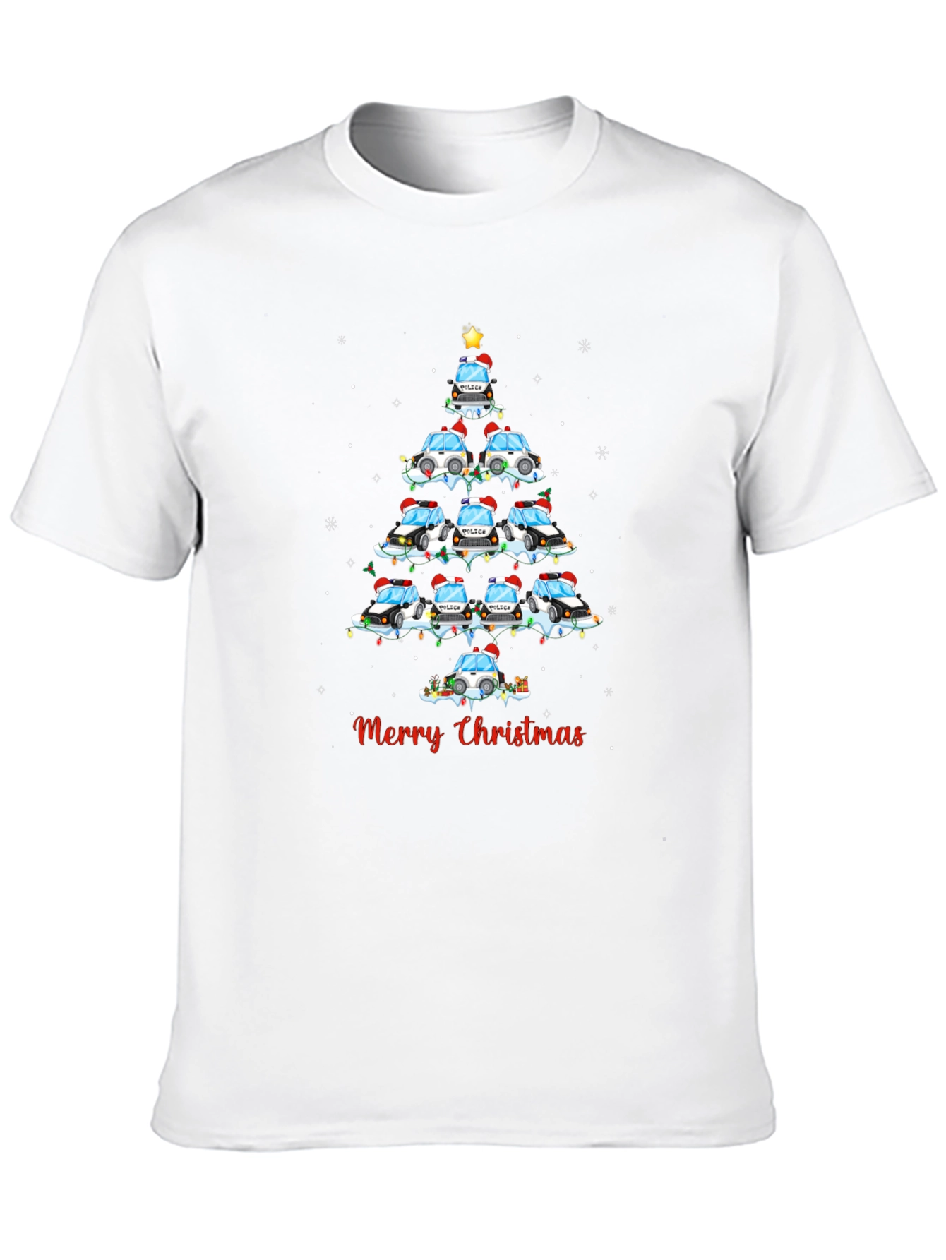 Police Car Christmas Tree T-Shirt