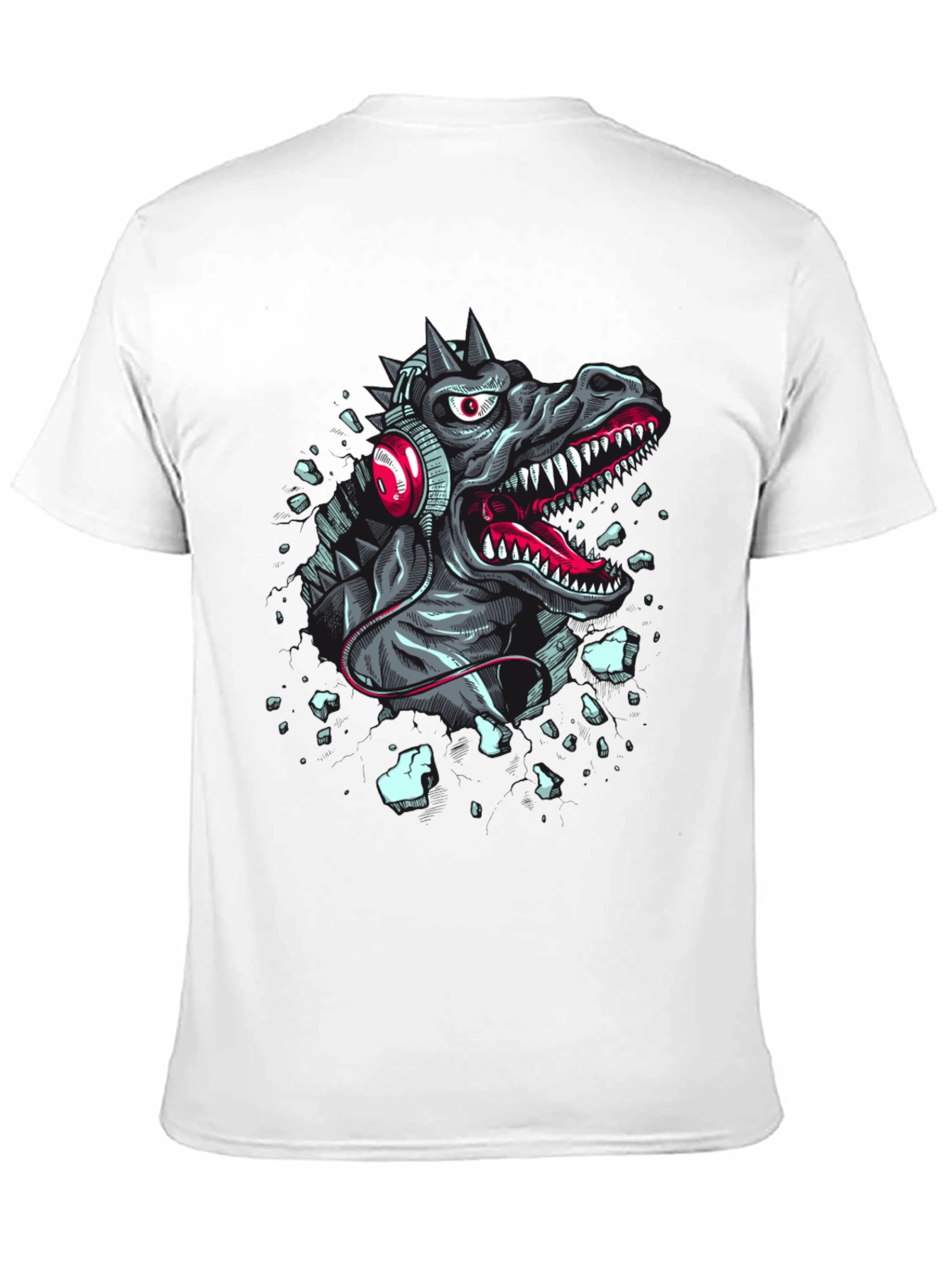 Dinosaur Headphones Graphic T-Shirt