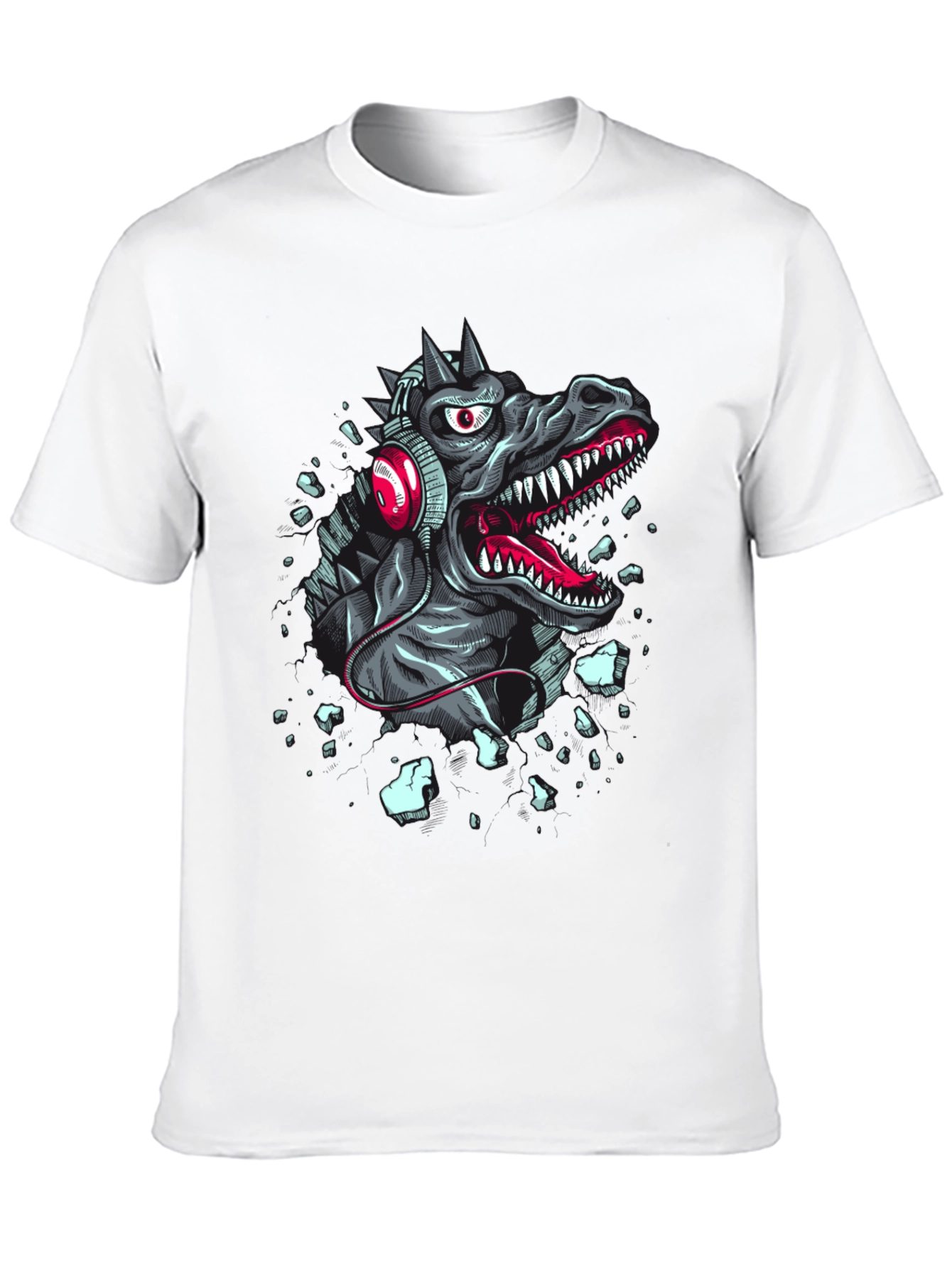 Dinosaur Headphones Graphic T-Shirt