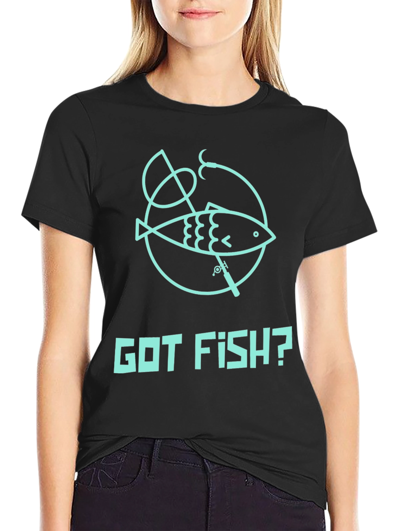 Got Fish? Black Cotton Graphic Tee