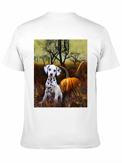 Dalmatian Puppy & Pumpkin T-Shirt - Autumn Vibes
