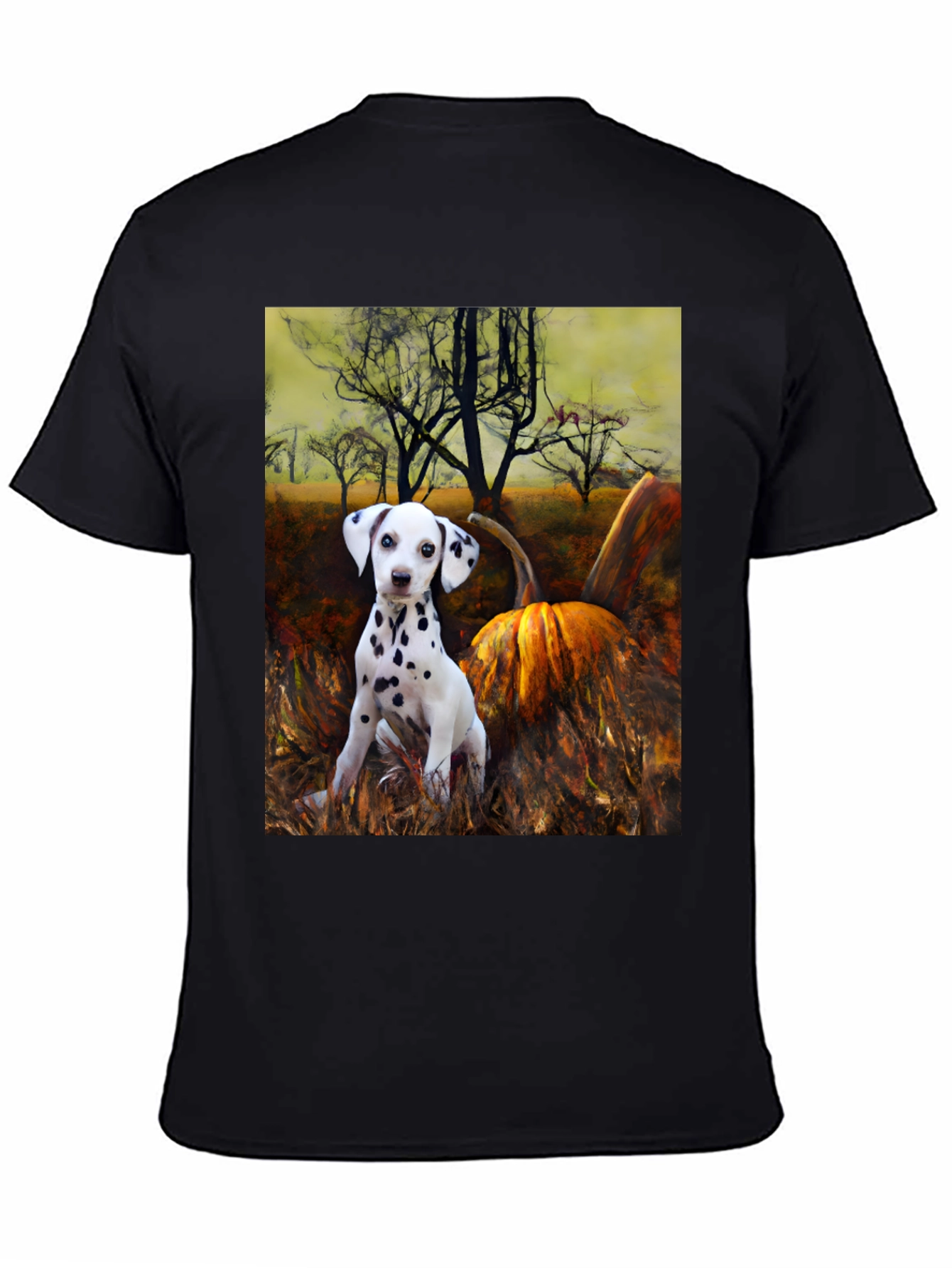 Dalmatian Puppy & Pumpkin T-Shirt - Autumn Vibes
