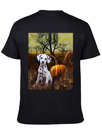 Dalmatian Puppy & Pumpkin T-Shirt - Autumn Vibes