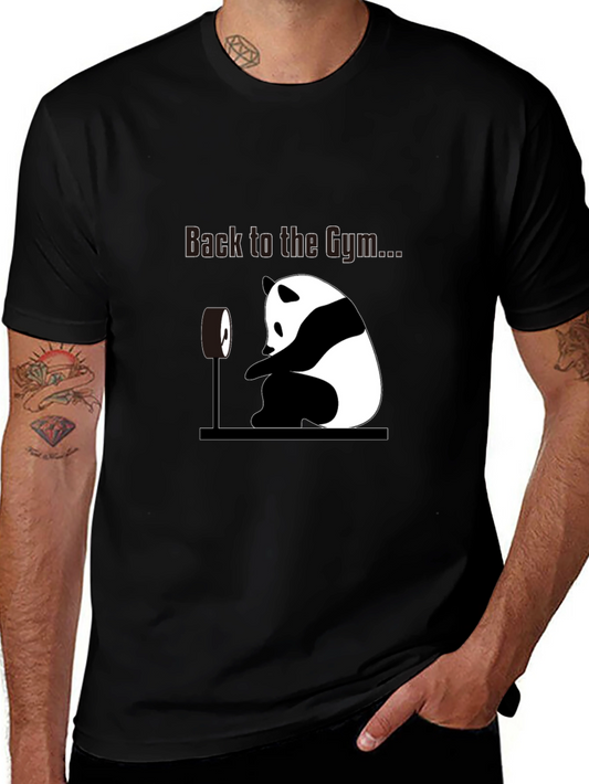 Panda Back to the Gym T-Shirt - Funny Workout Tee