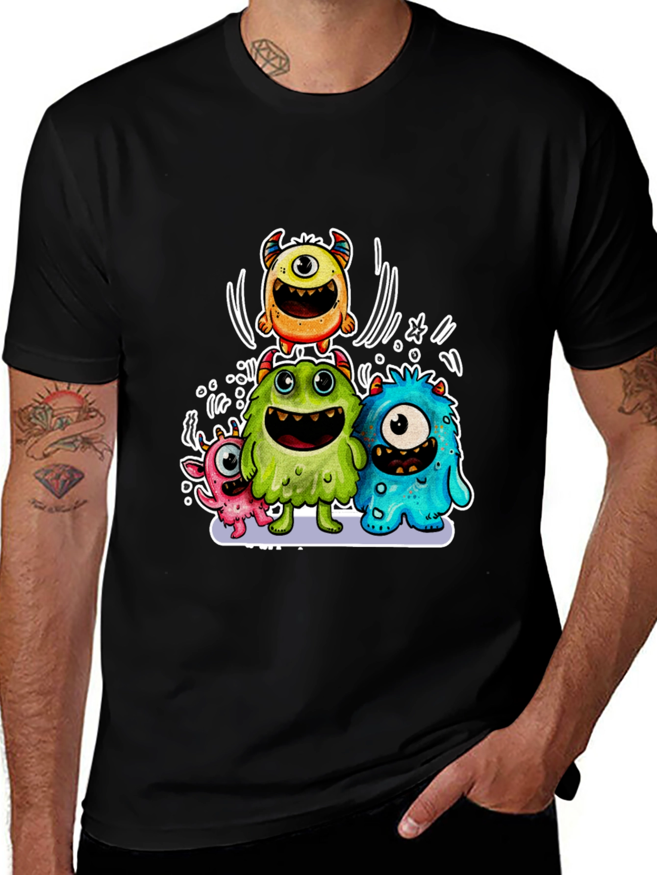Monster Squad Black Graphic T-Shirt