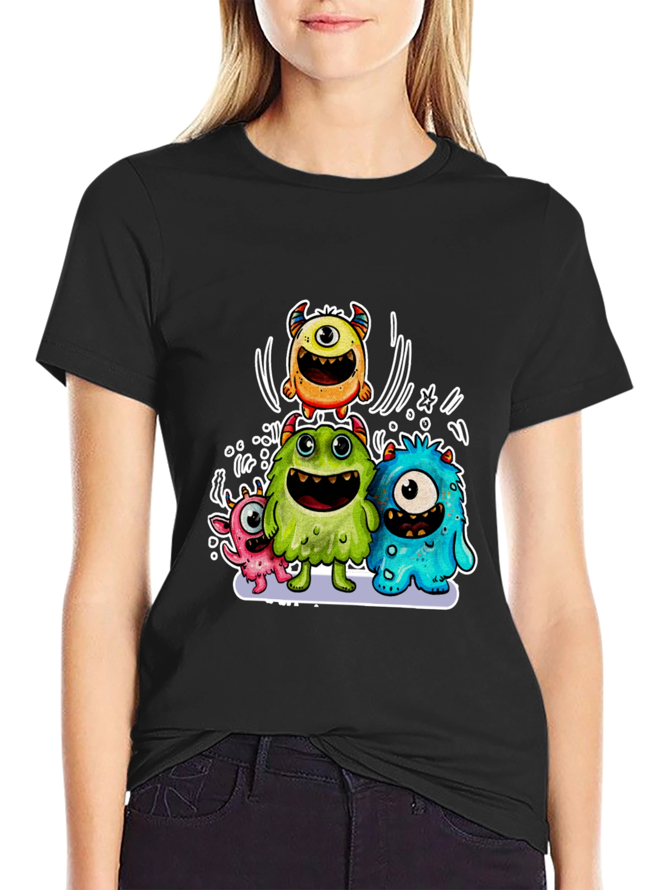 Monster Squad Black Graphic T-Shirt