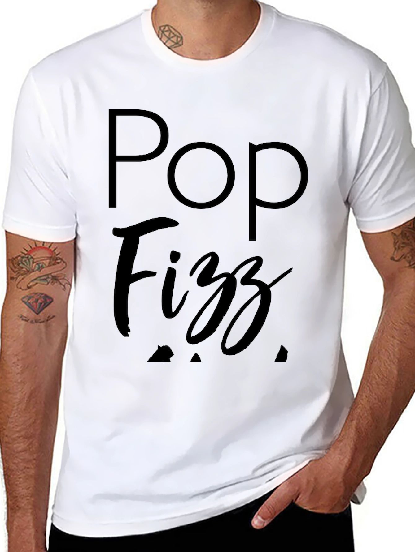 Pop Fizz Graphic Tee - Black Cotton T-Shirt