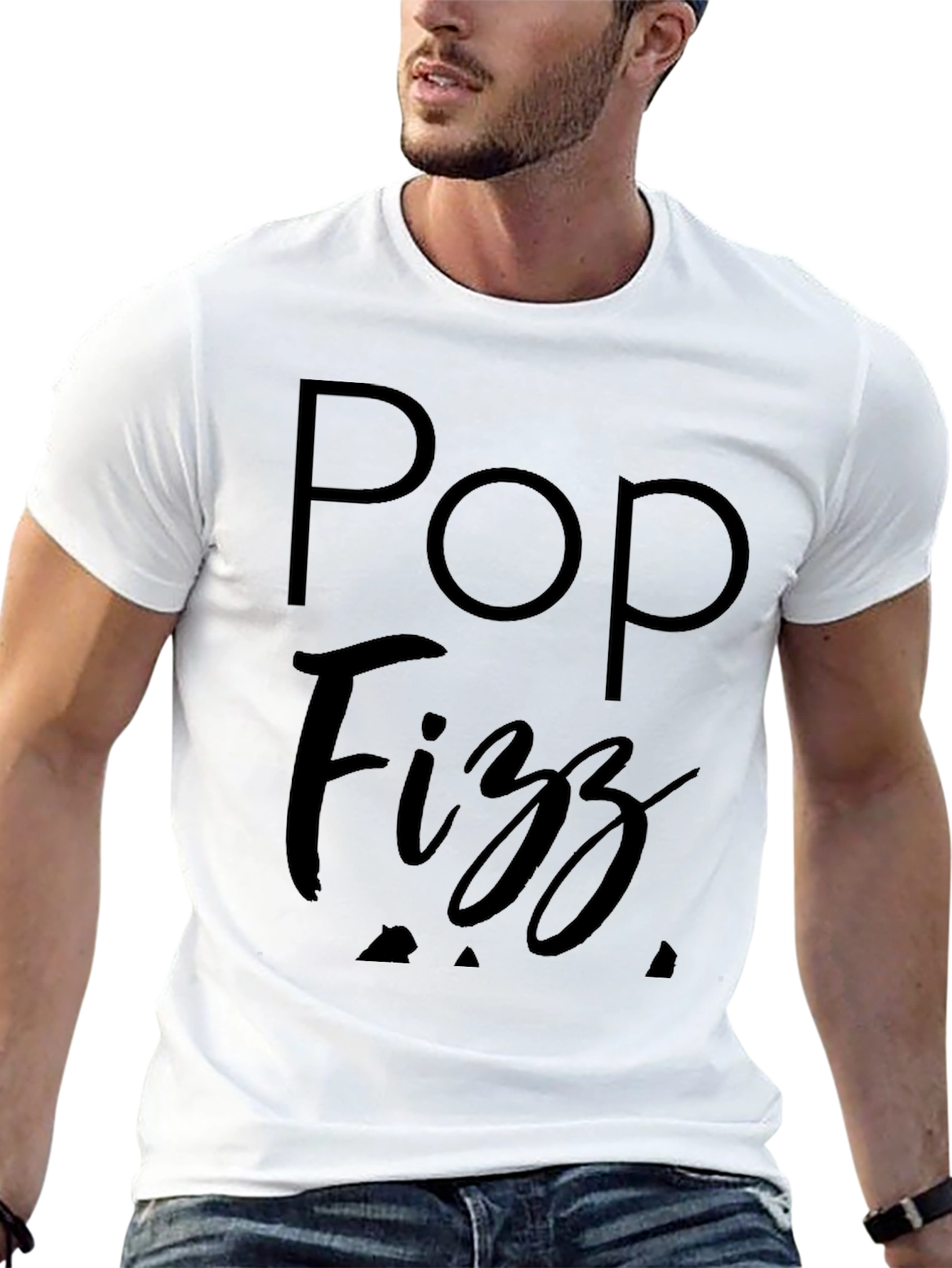 Pop Fizz Graphic Tee - Black Cotton T-Shirt