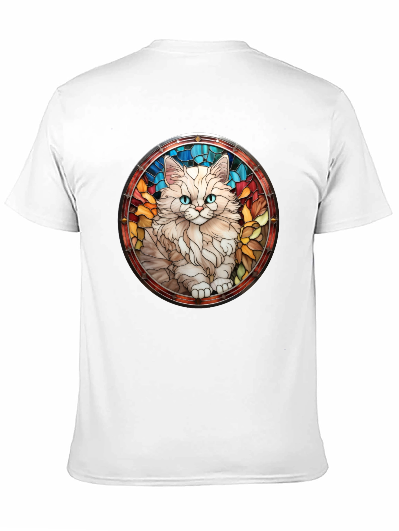 Cat Stained Glass T-Shirt - Unique Design
