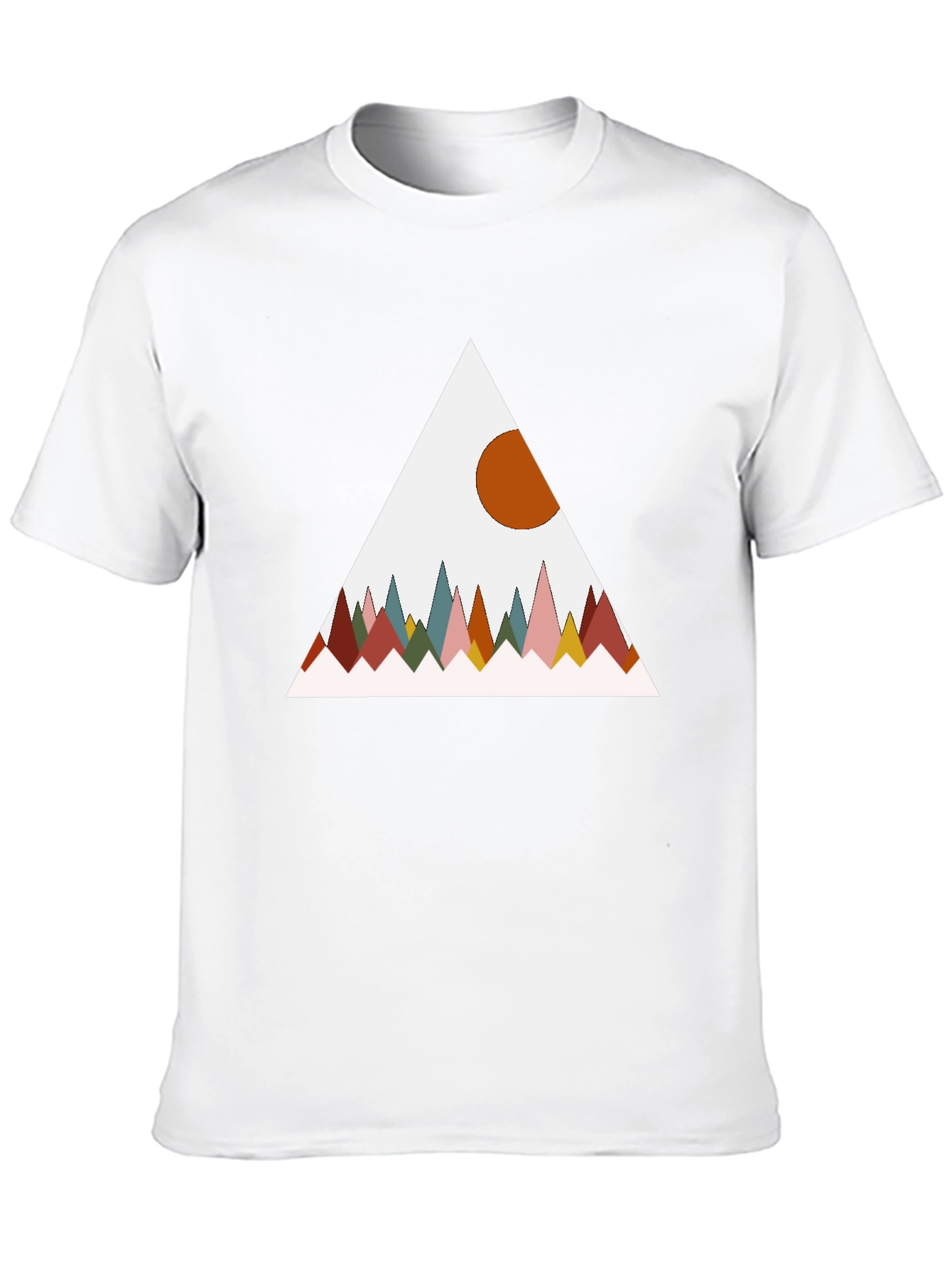 Geometric Mountain Graphic Tee - Black