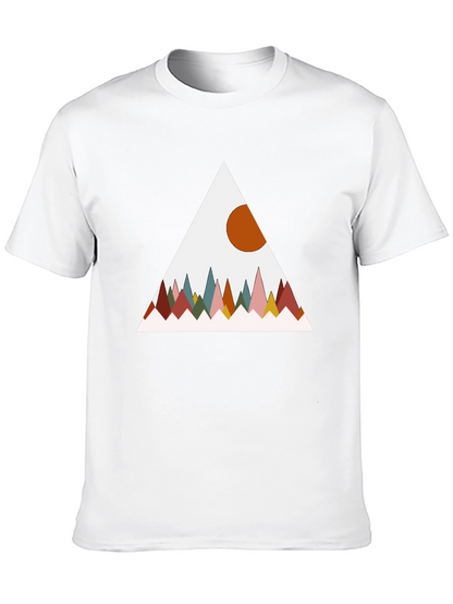Geometric Mountain Graphic Tee - Black