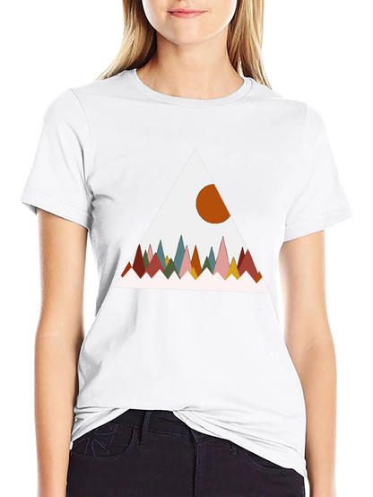 Geometric Mountain Graphic Tee - Black
