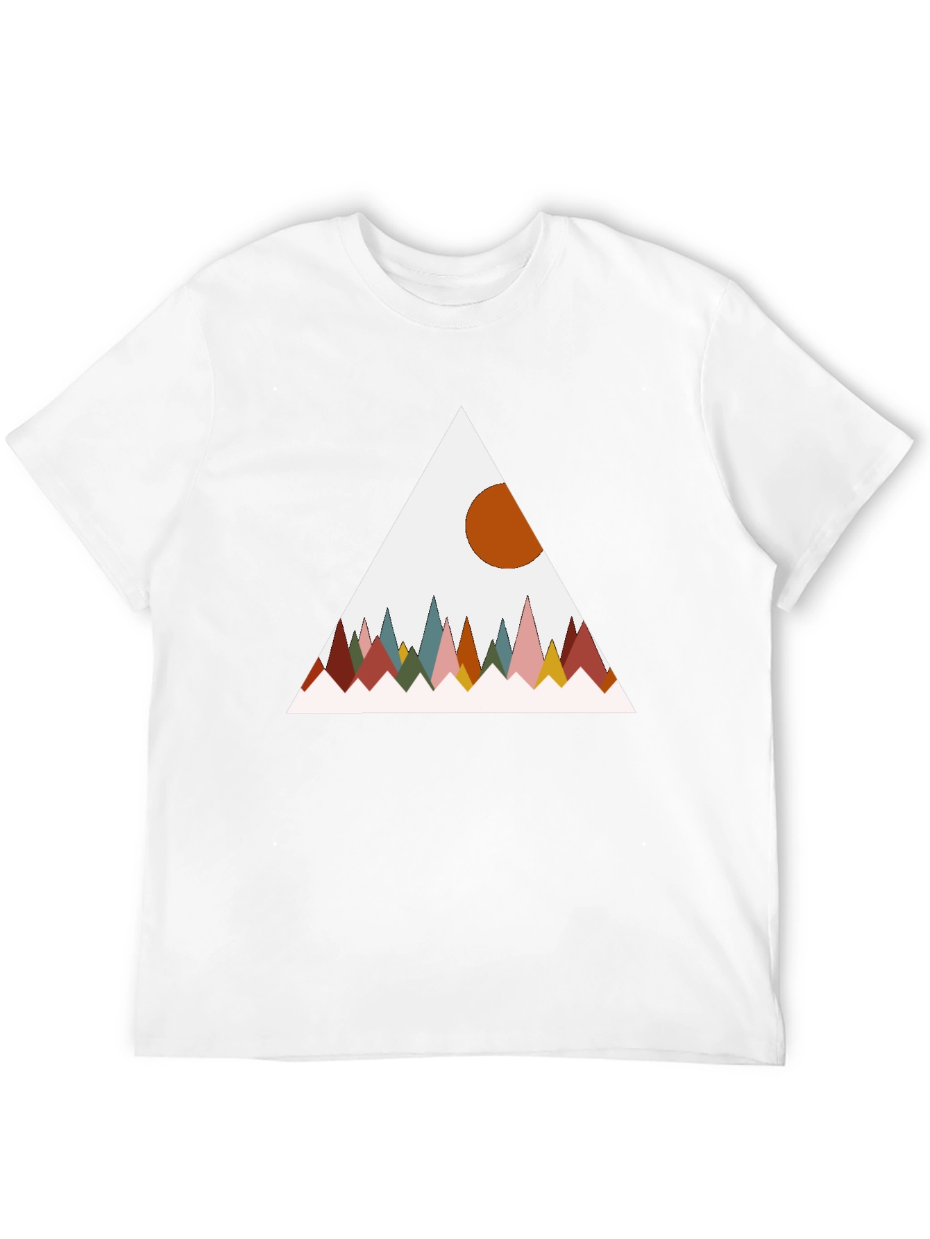 Geometric Mountain Graphic Tee - Black