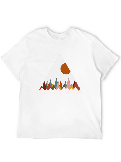 Geometric Mountain Graphic Tee - Black
