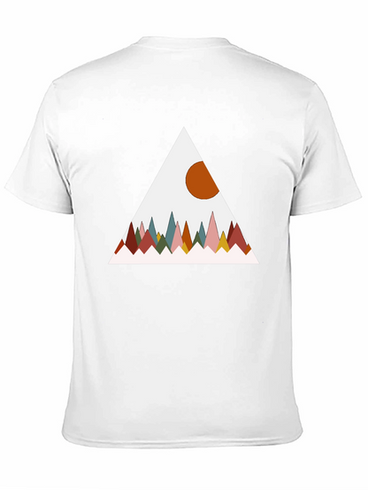 Geometric Mountain Graphic Tee - Black