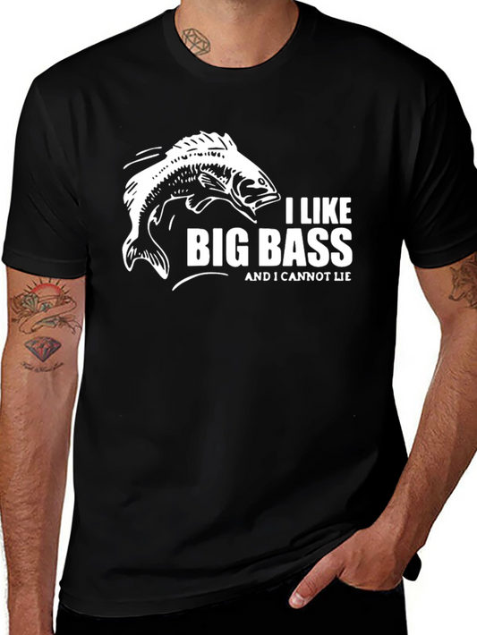 I Like Big Bass T-Shirt - Fishing Humor Tee