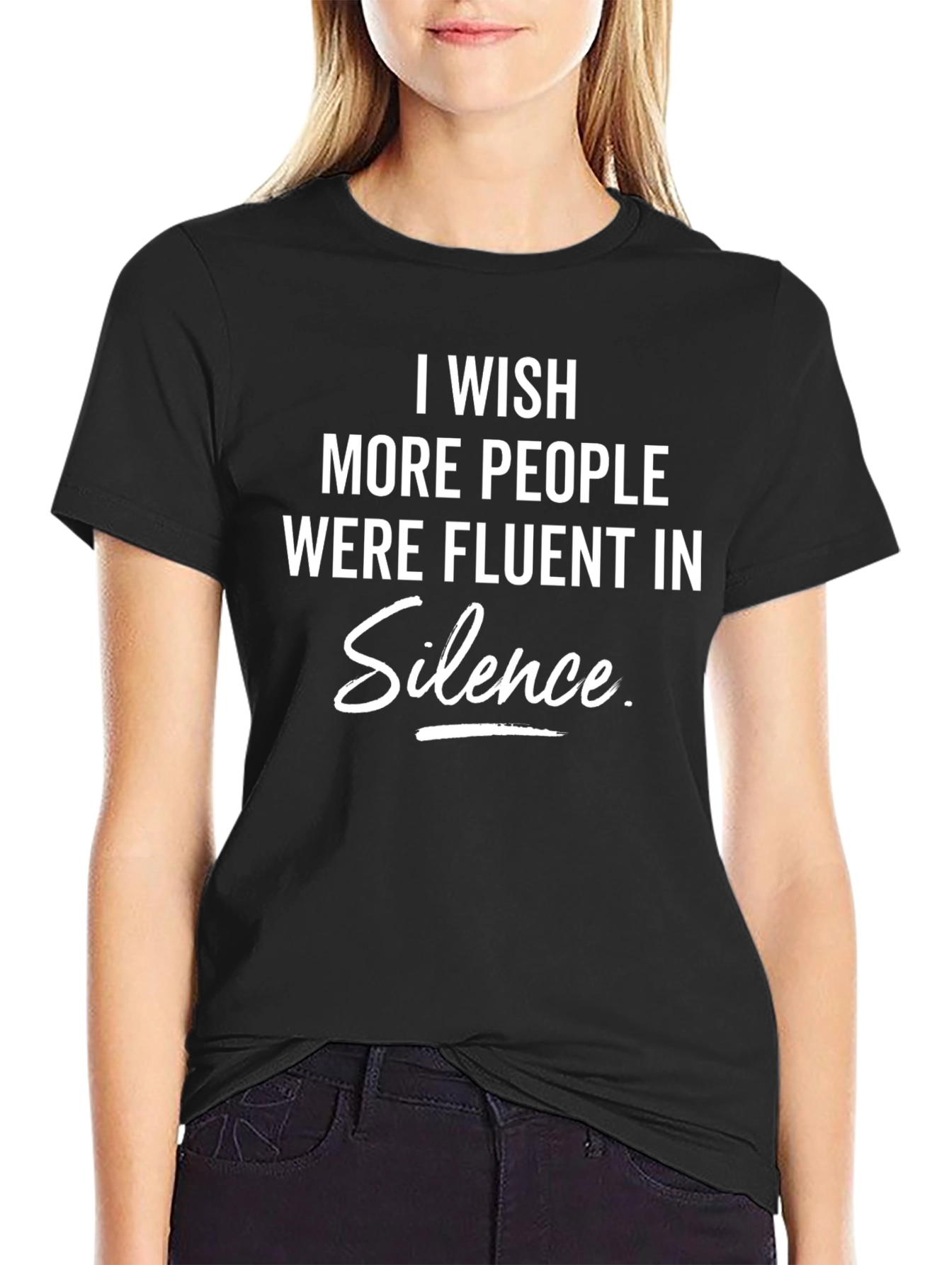 Fluent in Silence Graphic T-Shirt - Black