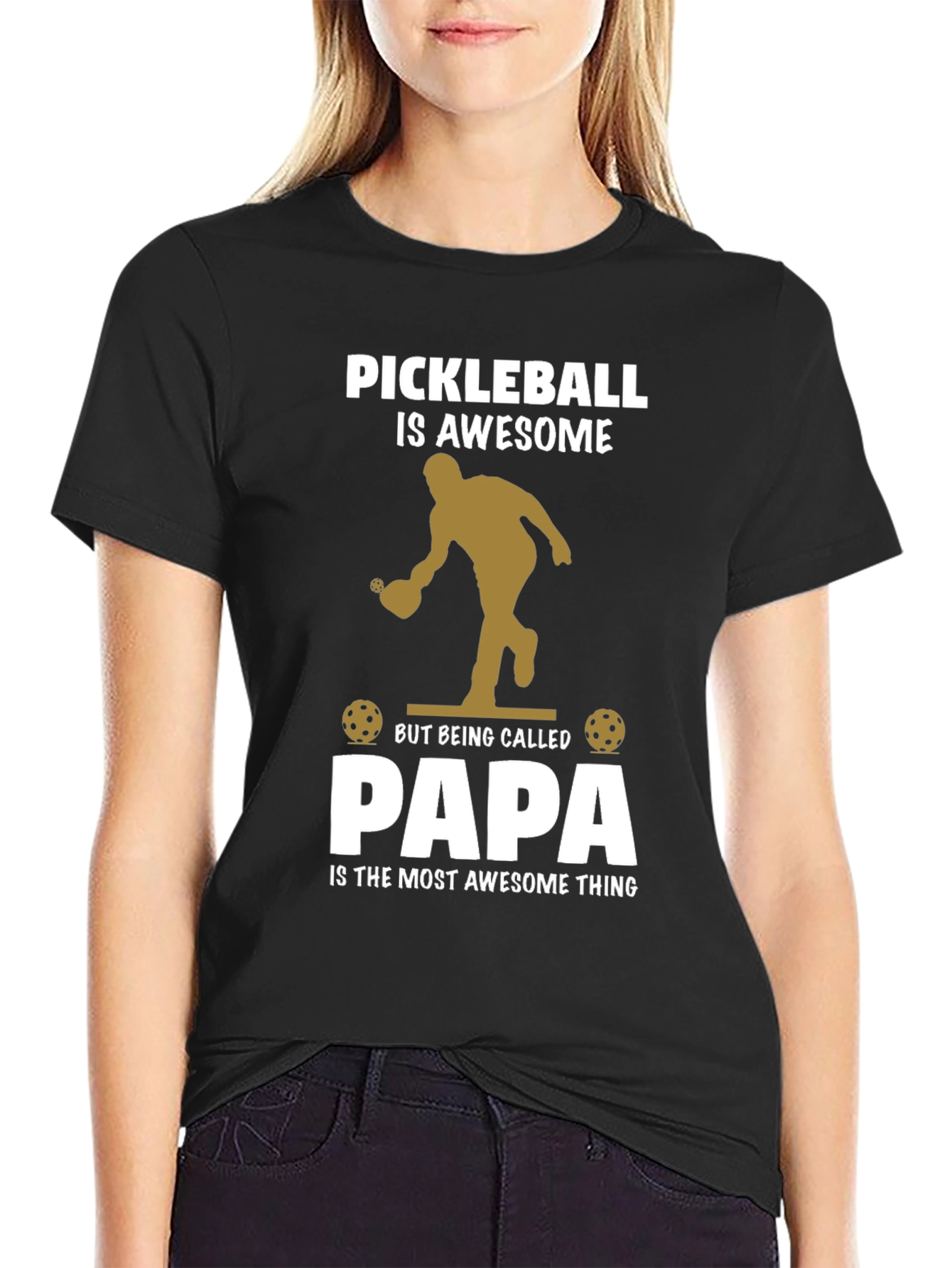 Pickleball Papa T-Shirt Awesome Dad Gift