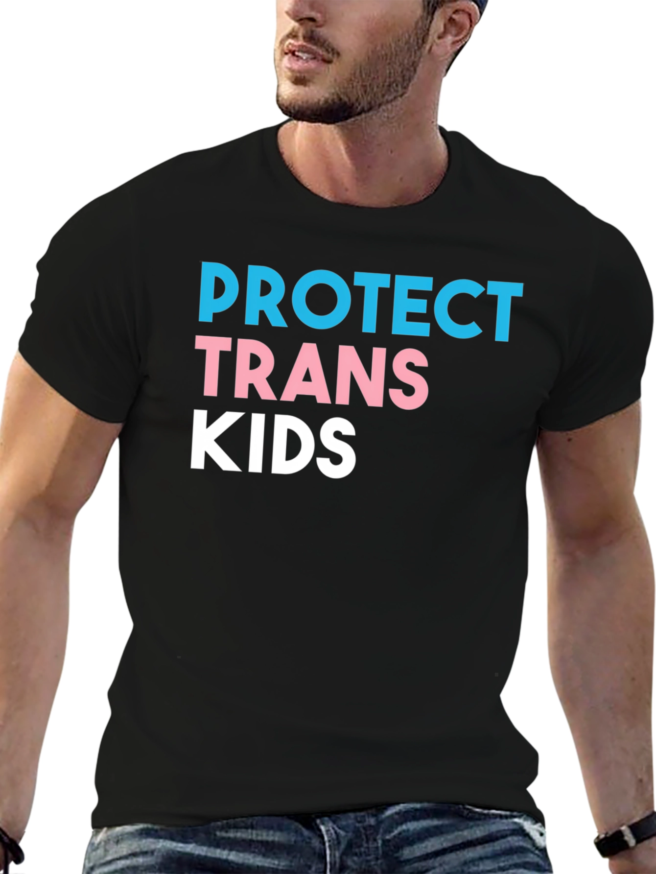 Protect Trans Kids Black Graphic T-Shirt