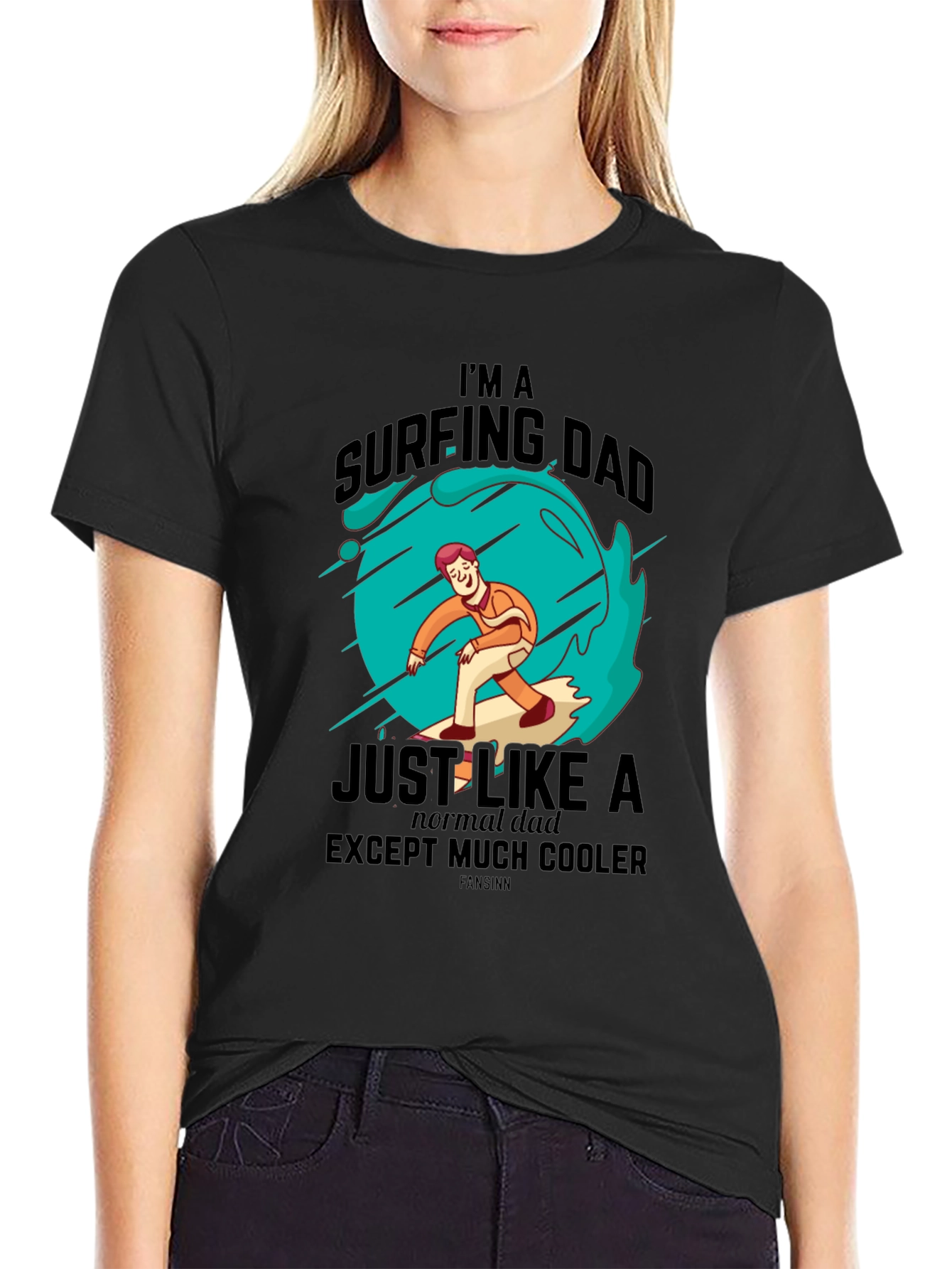 Surfing Dad Cool Graphic Tee