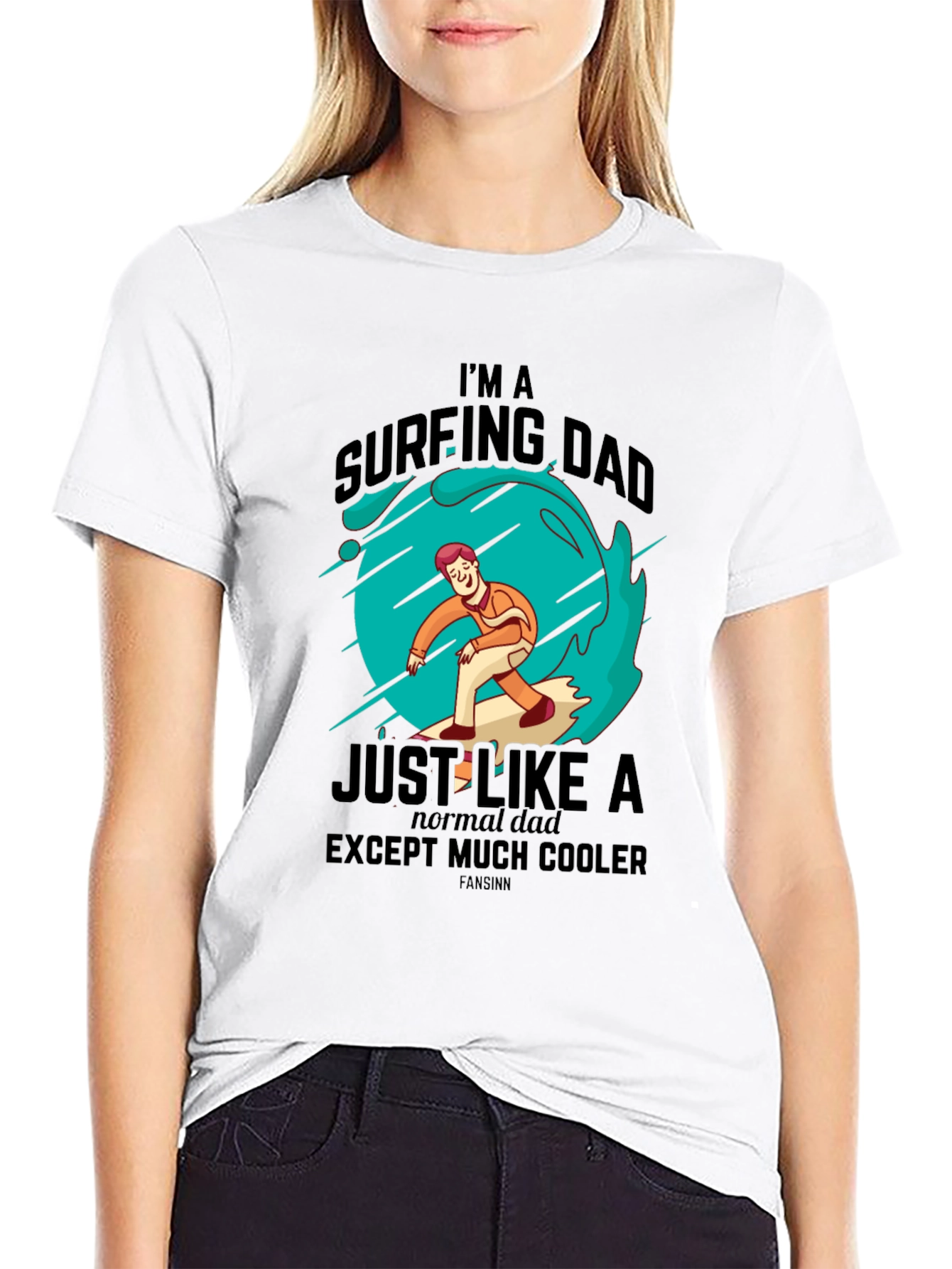 Surfing Dad Cool Graphic Tee