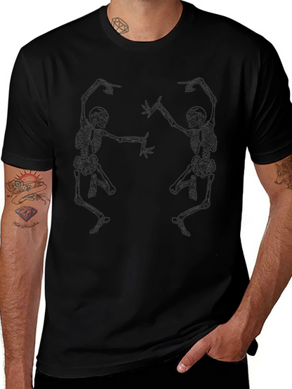 Dancing Skeletons Graphic Tee - Black