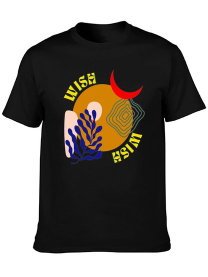 Wish Graphic Tee - Black Cotton Casual Shirt