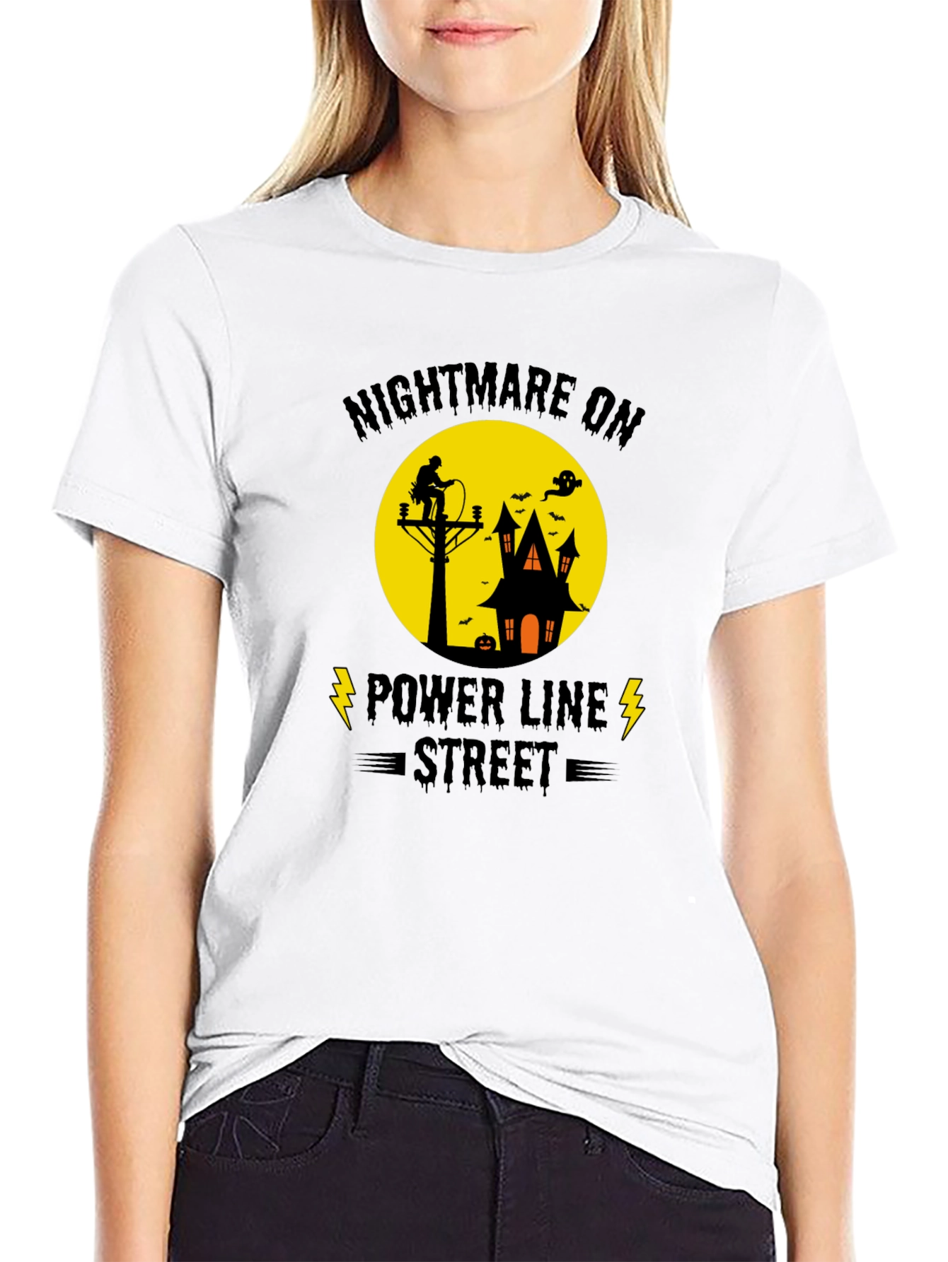 Nightmare on Power Line Street Halloween T-Shirt