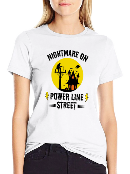 Nightmare on Power Line Street Halloween T-Shirt