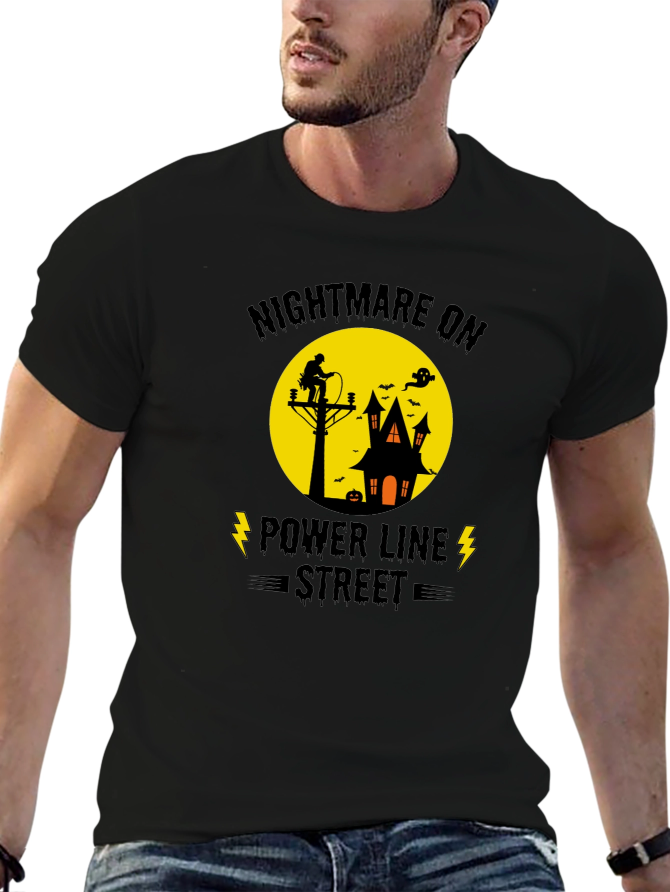 Nightmare on Power Line Street Halloween T-Shirt