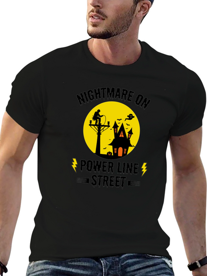 Nightmare on Power Line Street Halloween T-Shirt