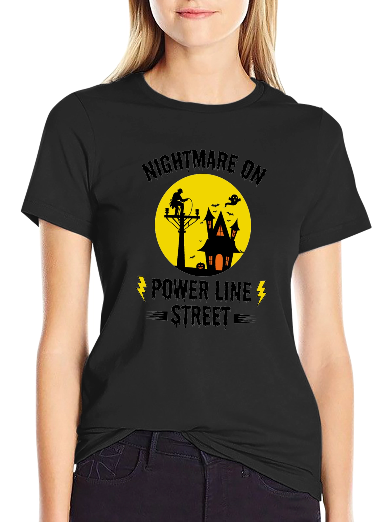 Nightmare on Power Line Street Halloween T-Shirt