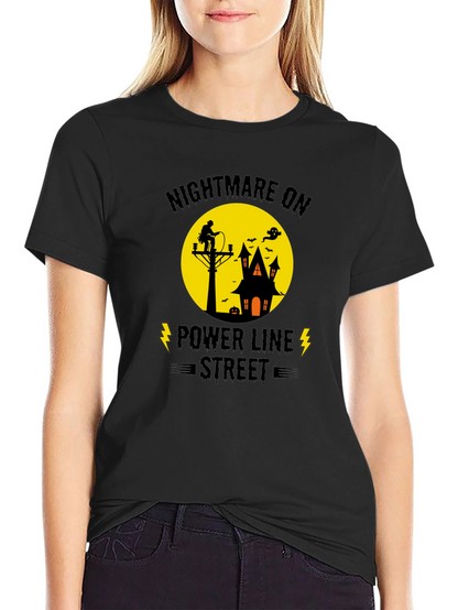 Nightmare on Power Line Street Halloween T-Shirt