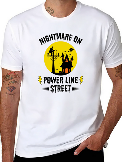 Nightmare on Power Line Street Halloween T-Shirt